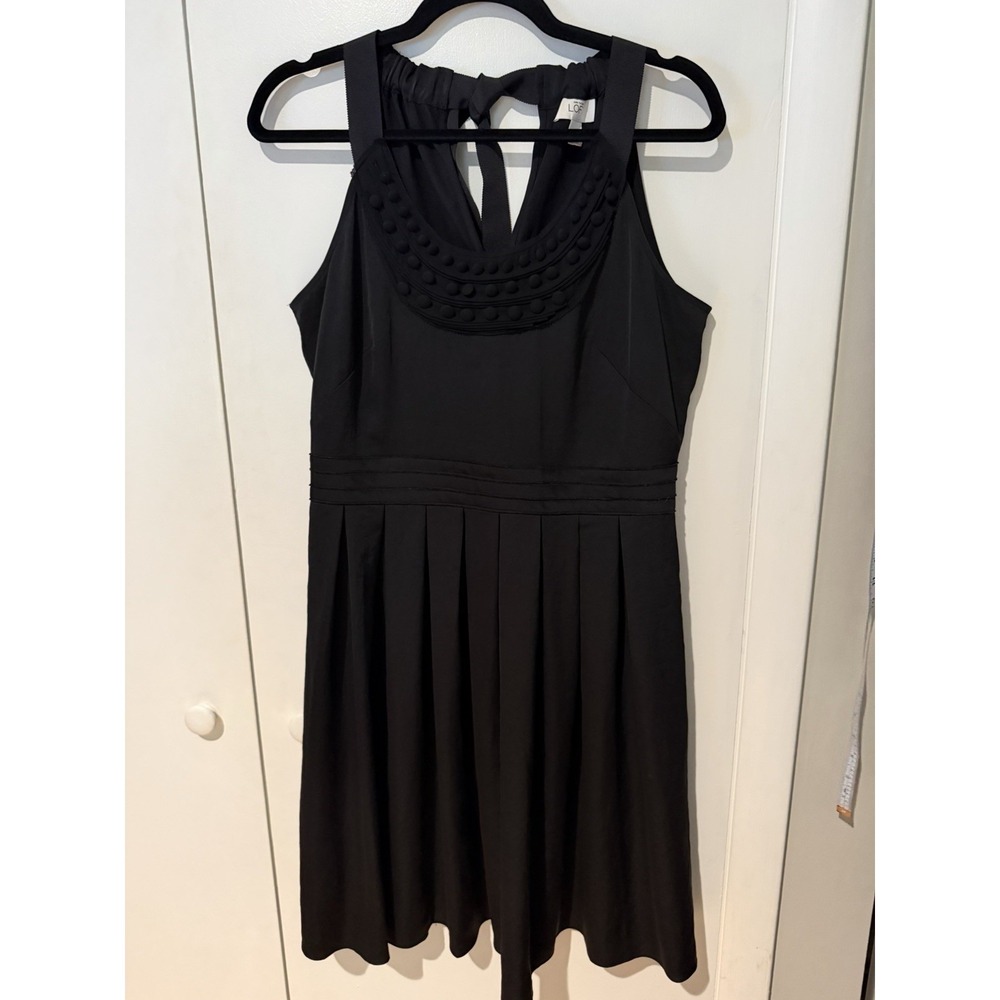 Ann‎ Taylor Loft Women's Sz 8 Round Halter Neck Silky Knee Length Cocktail Dress